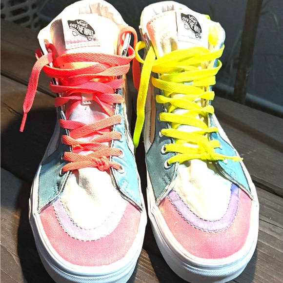 Multi-coloured Vans high-top sneakers size 10 ready to wear - Picture 1 of 12